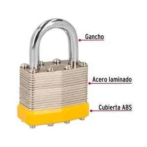 Candado laminado, 40mm, gancho corto, blister, Hermex Basic