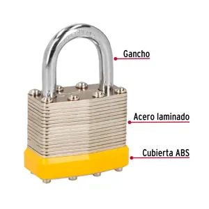 Juego de 4 candados cuerpo laminado, 40 mm, Hermex Basic