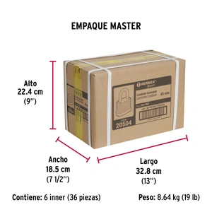 Candado laminado, 45mm, gancho corto, blister, Hermex Basic