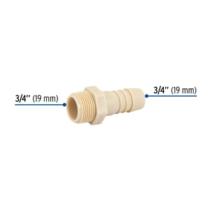 Adaptador inserción rosca exterior de 3/4