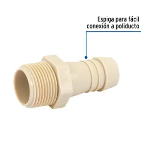 Adaptador inserción rosca exterior de 1