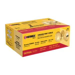 Hermex Combo cerraduras, llave-llave, latón brillante, Hemex Basic