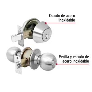 Combo cerraduras, llave-llave, cromo, Hermex Basic