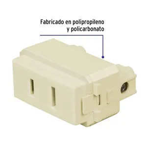 Volteck Contacto sencillo, 2 polos sin tierra, línea Italiana,marfil