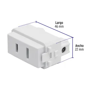 Volteck Contacto sencillo, 2polos, sin tierra, línea Italiana,blanco
