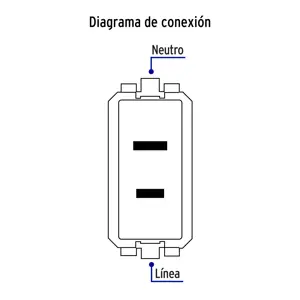 Volteck Contacto sencillo, 2polos, sin tierra, línea Italiana,blanco