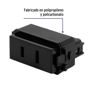 Volteck Contacto sencillo, 2polos, sin tierra, línea Italiana,negro