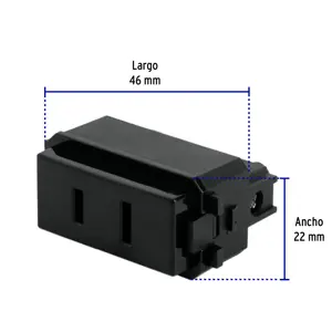 Volteck Contacto sencillo, 2polos, sin tierra, línea Italiana,negro