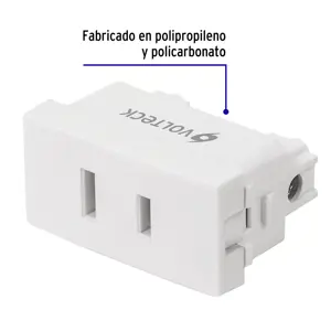 Volteck Contacto sencillo, sin tierra, línea Oslo, color blanco