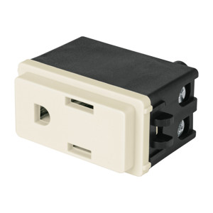 Contacto 2 polos + tierra, marfil, línea Volteck Basic