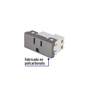 Volteck Contacto aterrizado acero inox de 1 módulo, línea Lisboa