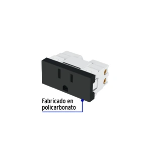 Contacto aterrizado negro de 1 módulo, línea Lisboa, Volteck