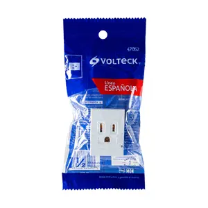 Volteck Contacto aterrizado, 1.5 módulos, línea Española, blanco