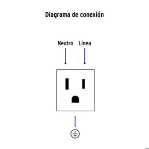 Volteck Contacto aterrizado, 1.5 módulos, línea Española, blanco