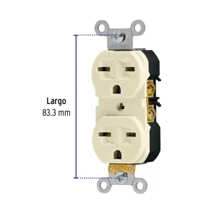 Contacto dúplex, cara de chino, Standard, marfil, Volteck