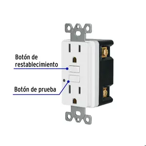 Volteck Contacto dúplex, falla a tierra GFCI (ICFT), Classic