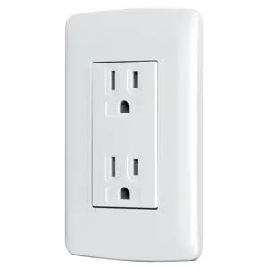 48130 / CODO-IB Volteck Contacto dúplex aterrizado, color blanco, línea Italiana 
