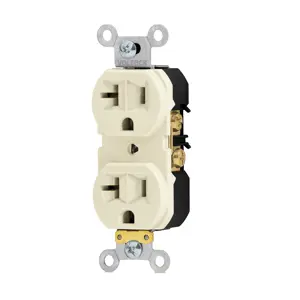 46100 / CODO-MS Volteck Contacto dúplex, 2 polos 3 hilos, 20 A, Standard, marfil
