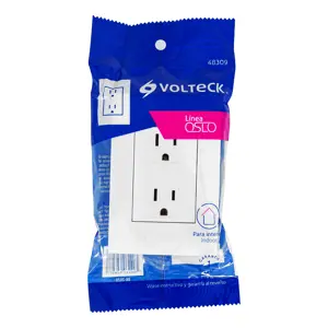 Volteck Contacto dúplex, 2 polos + tierra, línea Oslo, blanco