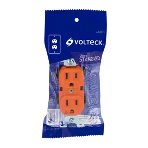 Volteck Contacto dúplex, tierra aislada, 15 A, línea standard