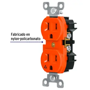 Volteck Contacto dúplex, tierra aislada, 15 A, línea standard