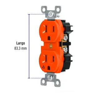Volteck Contacto dúplex, tierra aislada, 15 A, línea standard