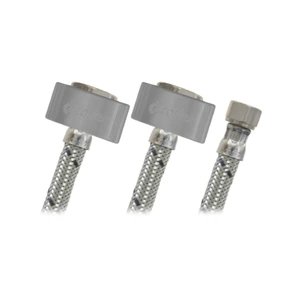 Conector Flexible T para agua 1/2" F.I.P. X 1/2" F.I.P. X 3/8" COMP.
