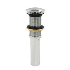 Contra cromada con tapón push para Lavabo sin rebosadero