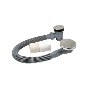 Sistema flexible de desagüe con tapón push para tina de baño