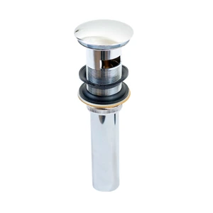 Contra cromada con tapón push para Lavabo con rebosadero
