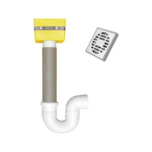 Sistema de Trampa Sencilla con coladera cuadrada ABS con rejilla cromada