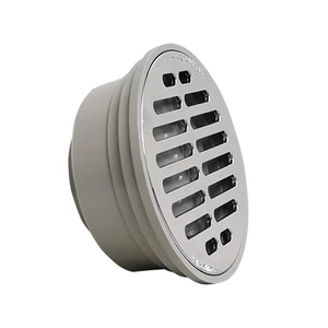 Coladera universal gris con rejilla plástica cromada