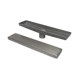 Coladera lineal de 40cm de acero con espacio para inserto cerámico