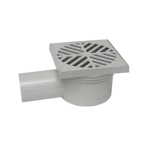 Coladera PVC con Descarga Lateral con Rejilla Plástica y trampa integrada