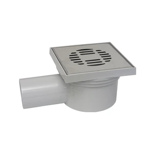 Coladera PVC con Descarga Lateral con Rejilla de Acero Inoxidable con trampa Integrada