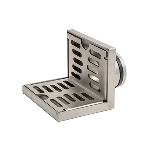 Coladera para Pared con cuerpo y rejilla de Acero Inoxidable 10x7.7cm