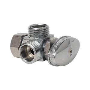 Llave de Control salida doble para tubo de cobre o CPVC 1/2" T.C. x 1/2" M