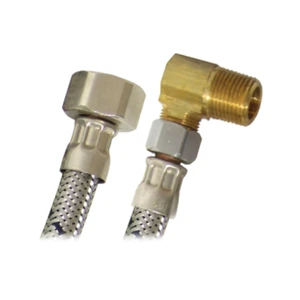 Conector Flexible para agua 1/2" F.I.P. X codo 3/8" M.