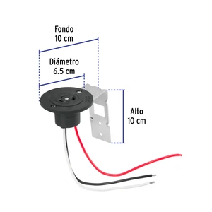 Volteck Base p/fotocelda montaje de 1/2 vuelta, tensión 110 - 220 V