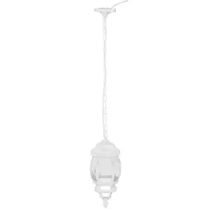 Volteck Arbotante tipo farol tradicional colgante p/exterior, blanco