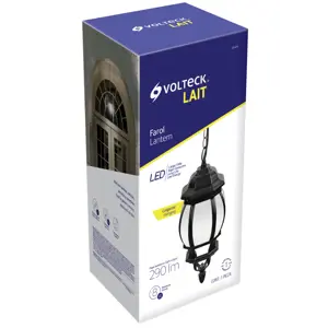 46343 / COL-101L Arbotante de LED 8 W tipo farol colgante negro, Volteck
