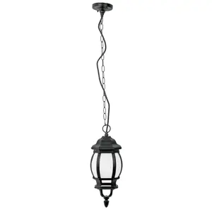 46343 / COL-101L Arbotante de LED 8 W tipo farol colgante negro, Volteck
