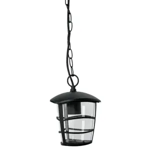 Volteck Arbotante tipo farol moderno colgante para exteriores, negro