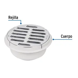 Coladera de ABS con rejilla cromada 5