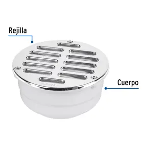 Coladera de ABS con rejilla cromada 5