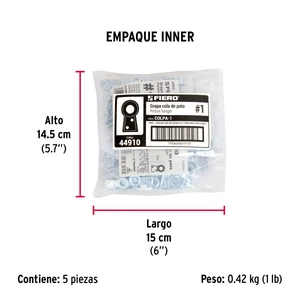 Fiero Bolsa con 100 colas de pato #1, 2.5 cm altura, 6.3 mm ojillo