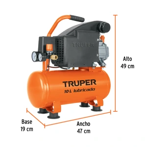 Truper Compresor horizontal 10L, 2 HP (potencia máxima), 127 V