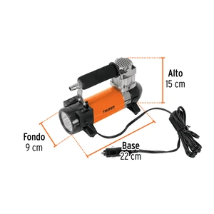 Truper Compresor de aire 12 V portátil, para auto, incluye maletín