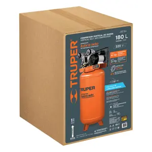 15657 / COMP-180LV Compresor de aire, con banda, vertical 180L 4HP, 220V Truper