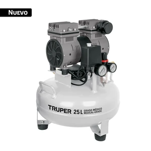 104490 / COMP-25M Compresor de aire, silencioso, grado médico,25L, 1HP, TRUPER